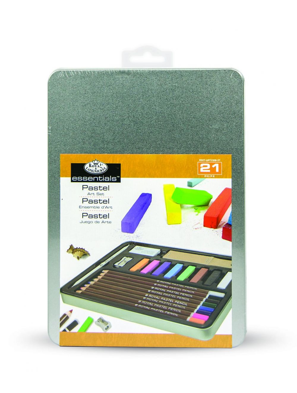 ラエッセ　3点セット Lata Média com Lápis e Giz Pastel Royal & Langnickel 20 peças
